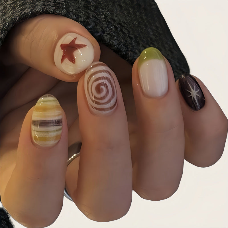 Creative Art Nails with Spiral Design Stornfield
