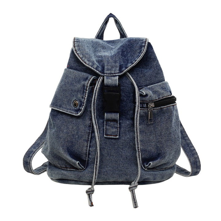 Casual Denim Drawstring Backpack Stornfield