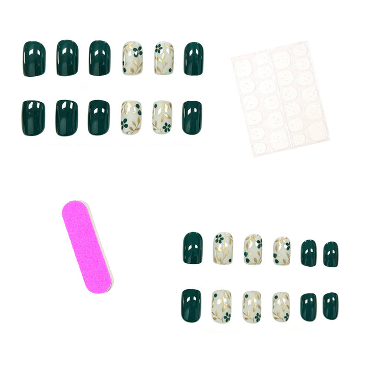 Elegant Floral Art Gel Nail Enhancements Stornfield