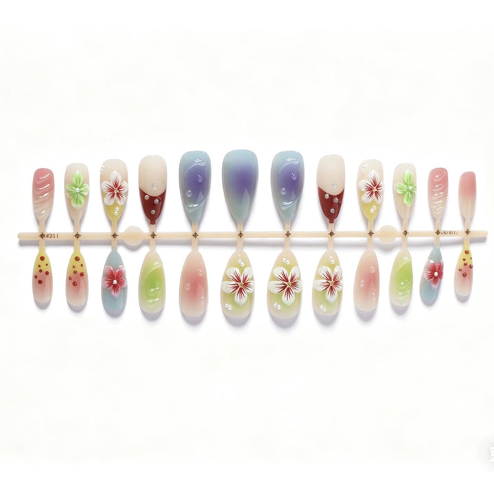 Artistic Floral Gradient Press-On Nail Set Stornfield