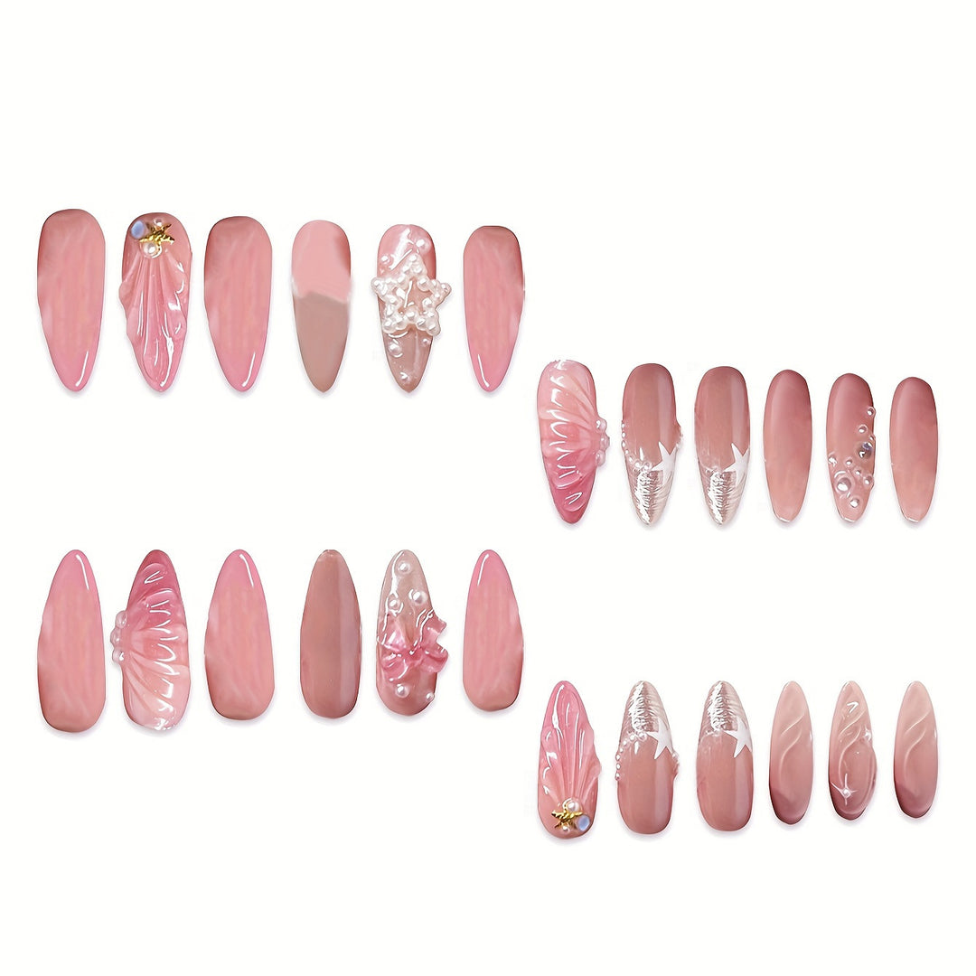 Nautical-Themed Press-On Nail Set Stornfield