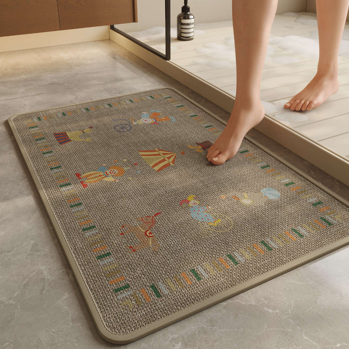 Playful Winter-Themed Bath Mat