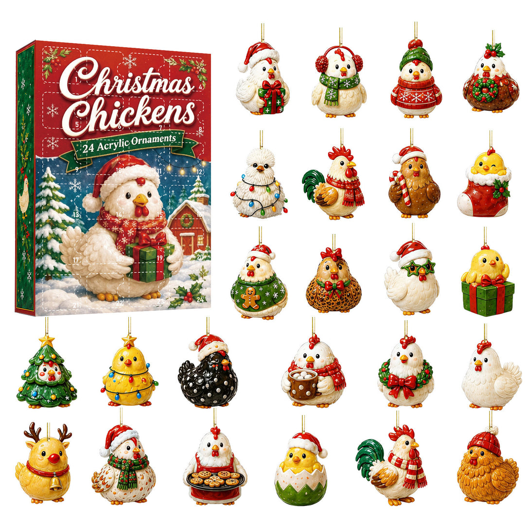 Advent Calendar with Farm-Themed Ornaments