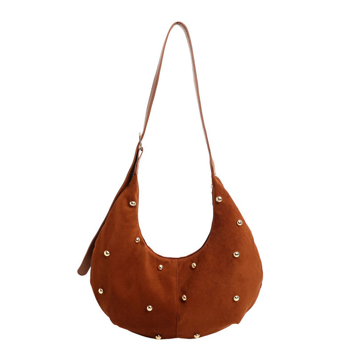 WoTextured Suede Hobo Bag with Decorative Studs Stornfield
