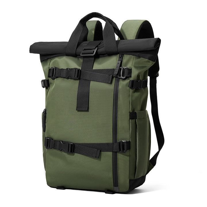 Backpack with roll closure and durable materials Stornfield