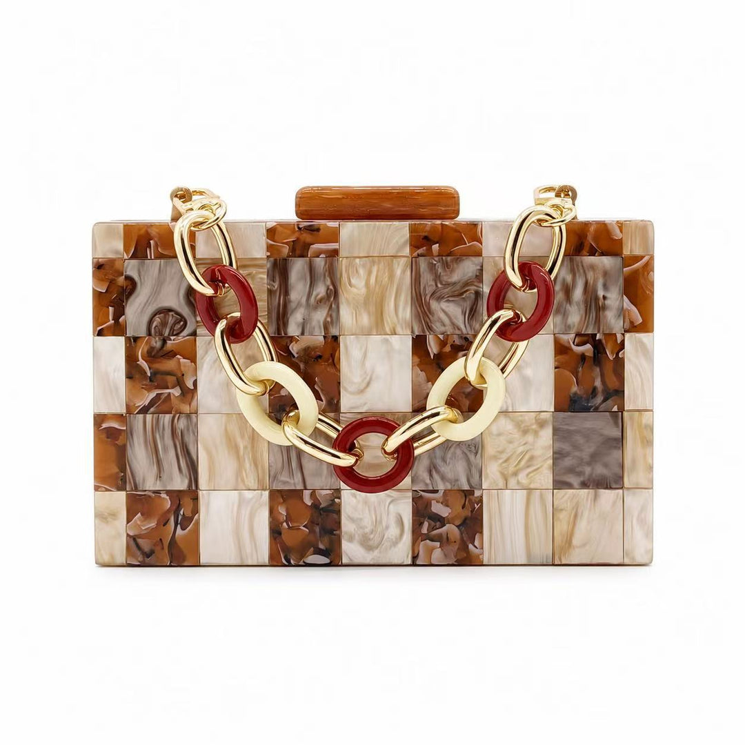 Intricate Patchwork Acrylic Clutch