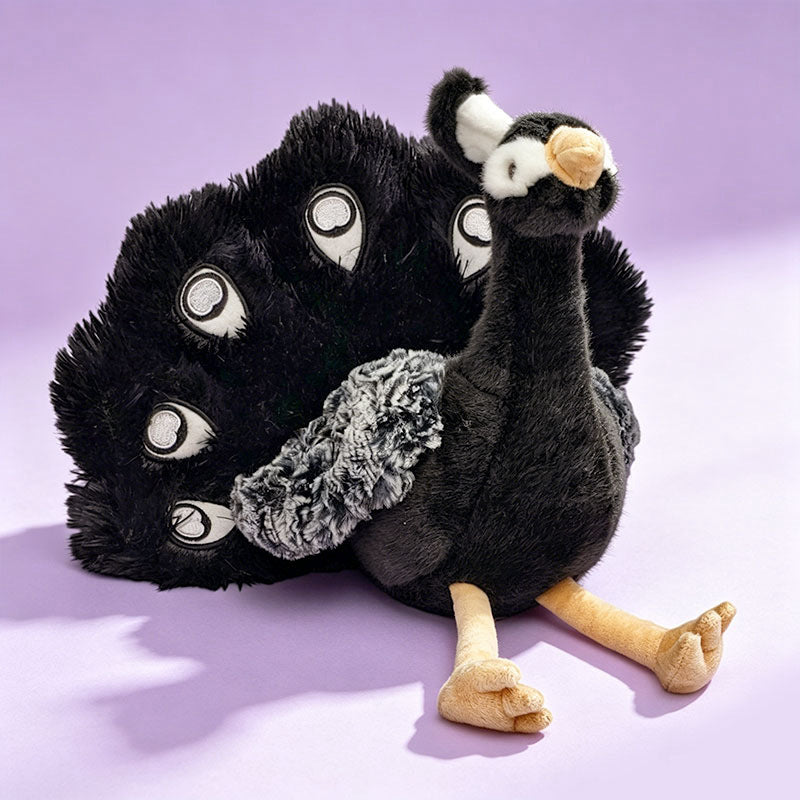 Plush Sitting Peafowl Comforter with Oversized Fluffy Tail Stornfield