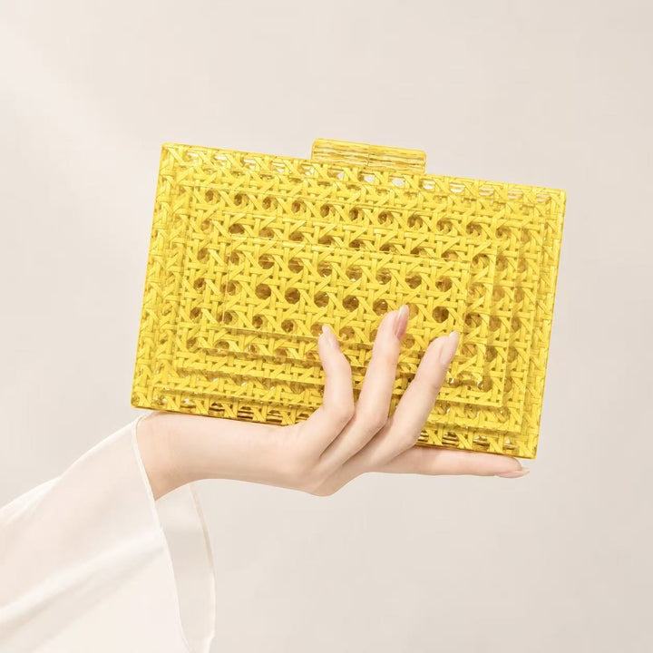 Artisan Woven Rattan Clutch