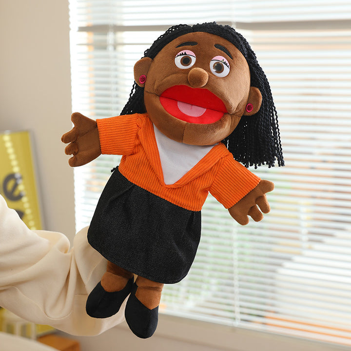Hand Puppet Plush Boy Character with Movable Mouth and Soft Fabric Body Stornfield