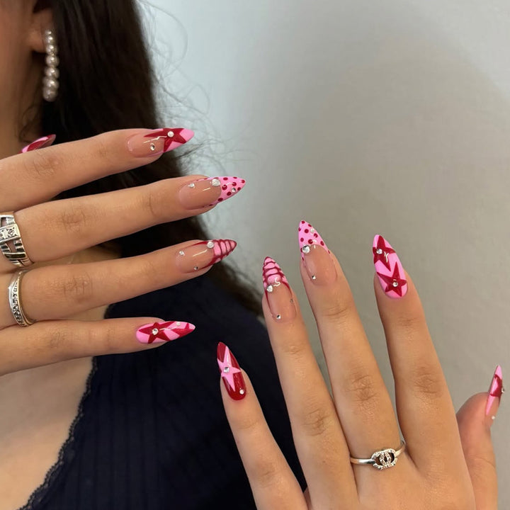 Nail art set with creative star and heart designs Stornfield