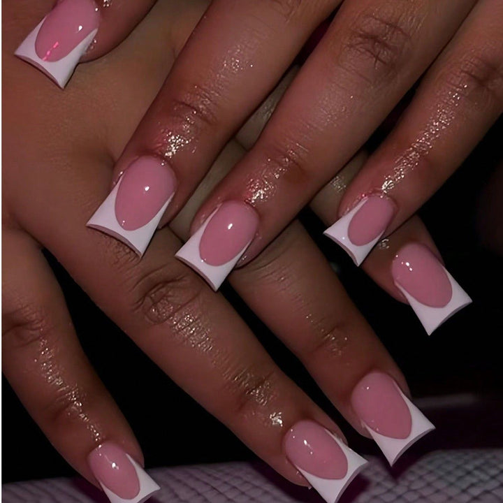 Stylish French Tip Press-On Nails Stornfield