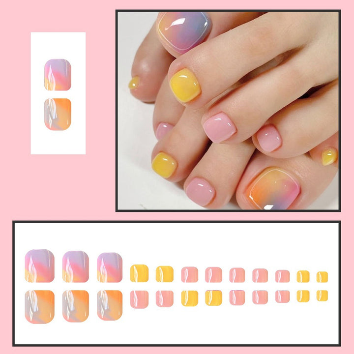 Nail art set with colorful gradient and elegant designs Stornfield