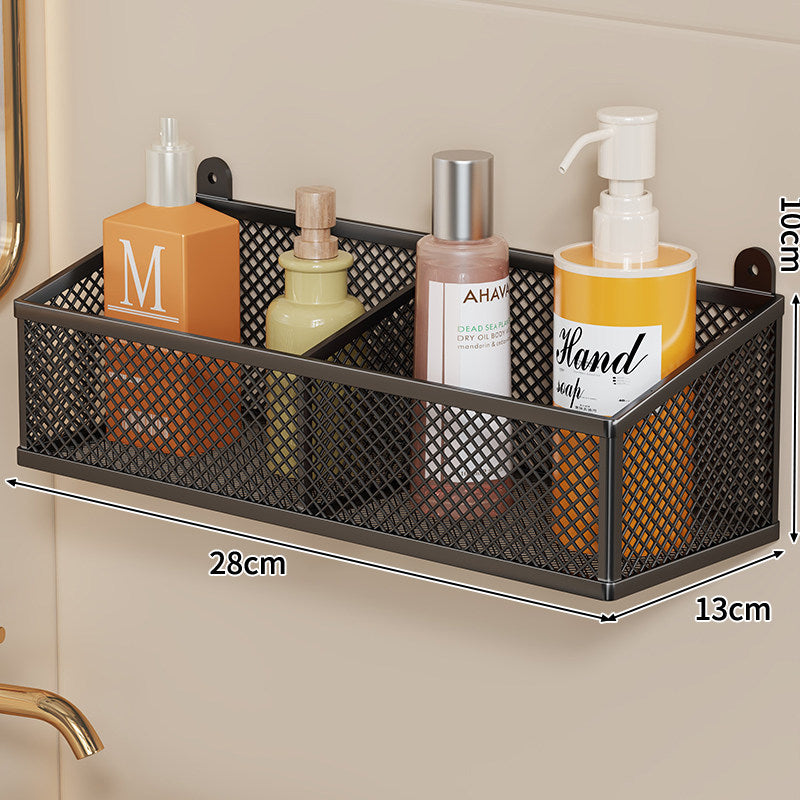 Wall-Mounted Metal Mesh Bathroom Storage Basket