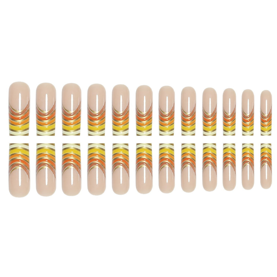 Striped Acrylic Nail Extensions Stornfield