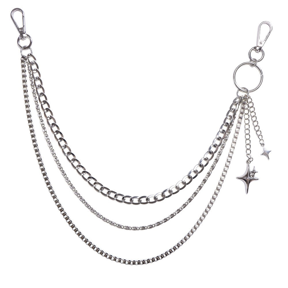 Fashionable keychain chain with sparkling stars Stornfield