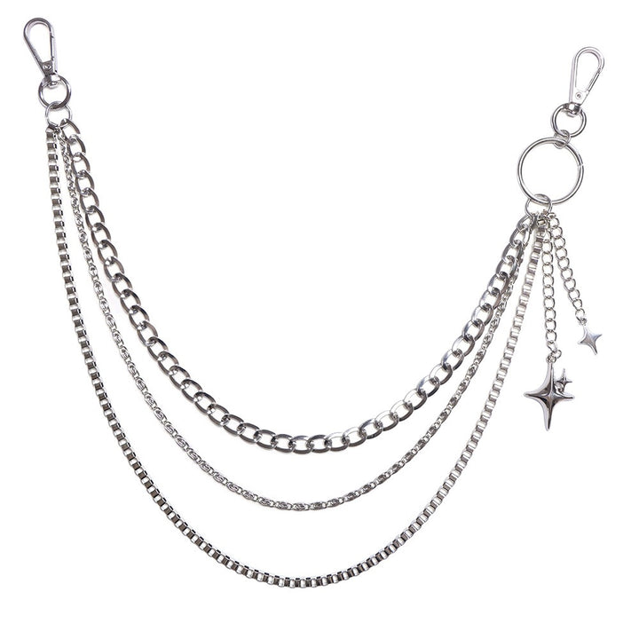 Fashionable keychain chain with sparkling stars Stornfield