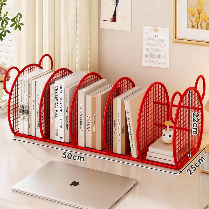 Desk Mesh Multi-Slot Book and File Organizer with Arched Dividers