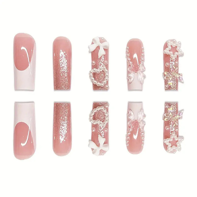 Decorative 3D Press-On Nail Set Stornfield