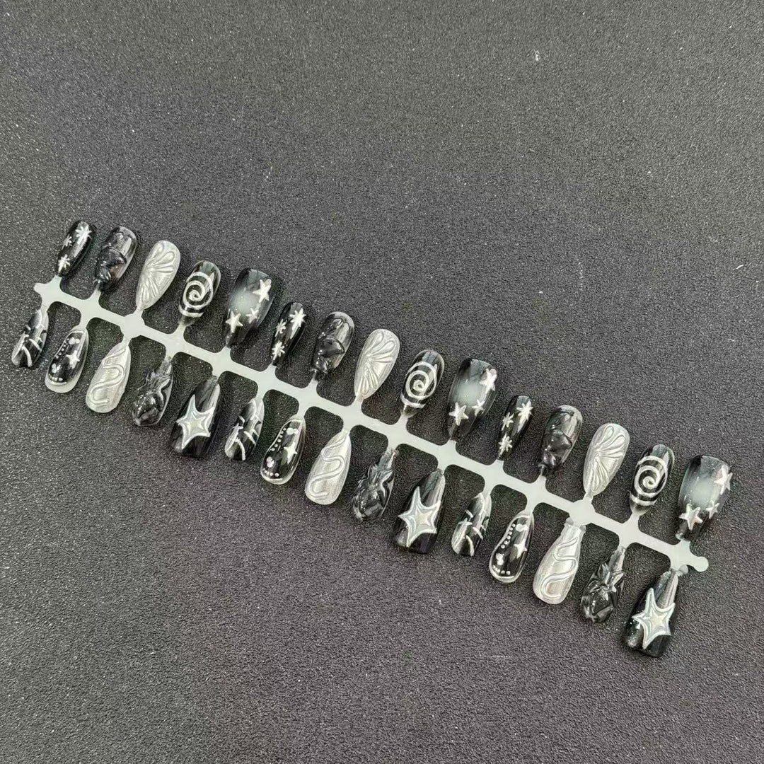 Artistic Black Nail Tips Set Stornfield