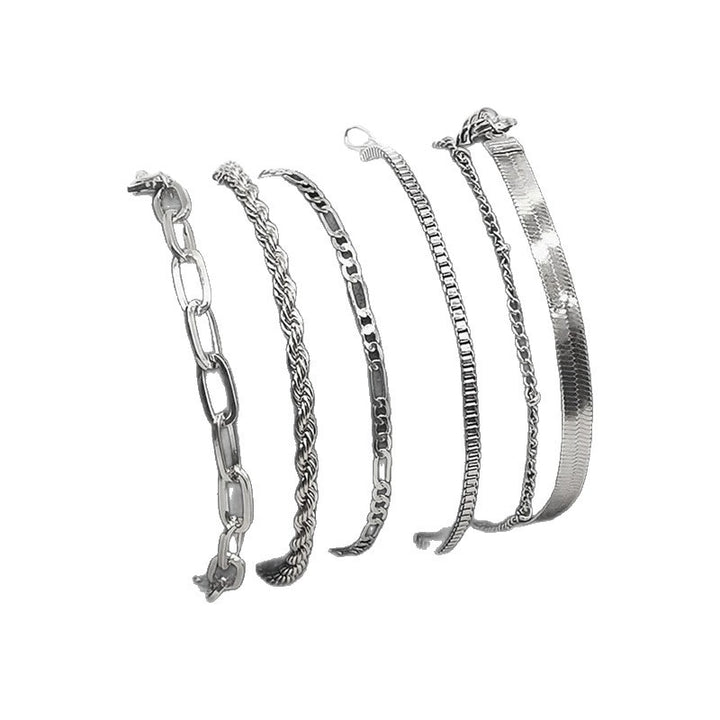 Multiple Textured Chain Bracelet Set Stornfield