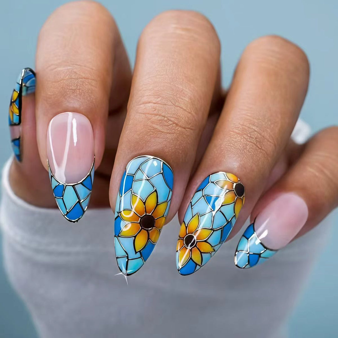 Artificial nails in creative mosaic design Stornfield