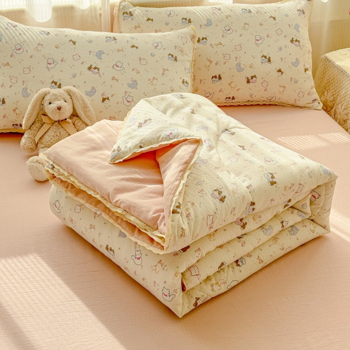 Floral Patterned Quilted Bedspread