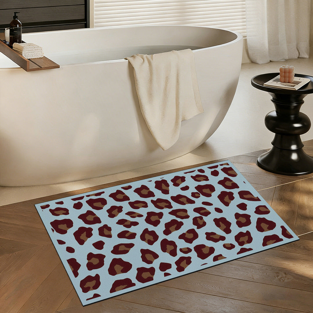 Plush Leopard Print Area Rug