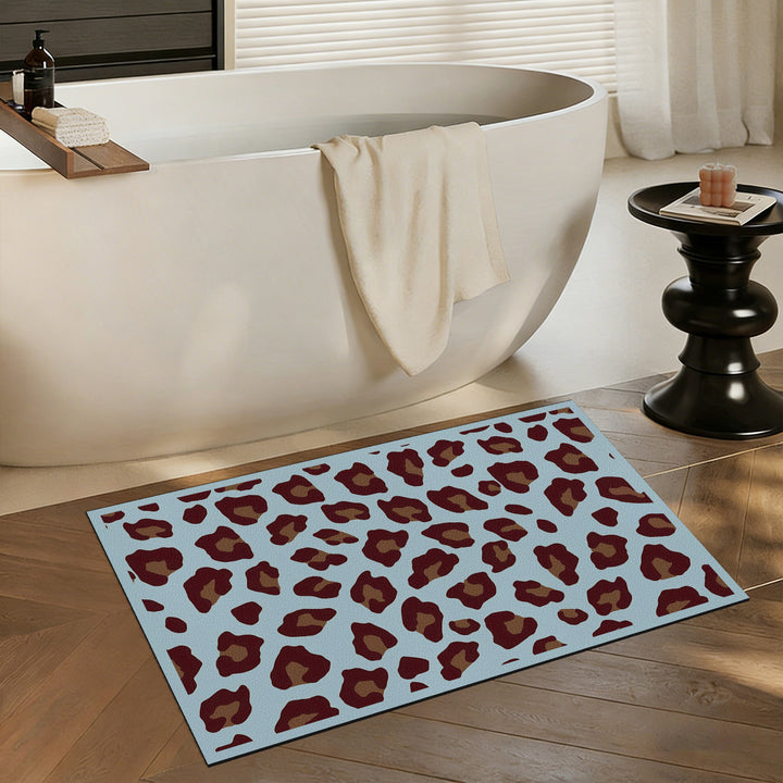 Plush Leopard Print Area Rug