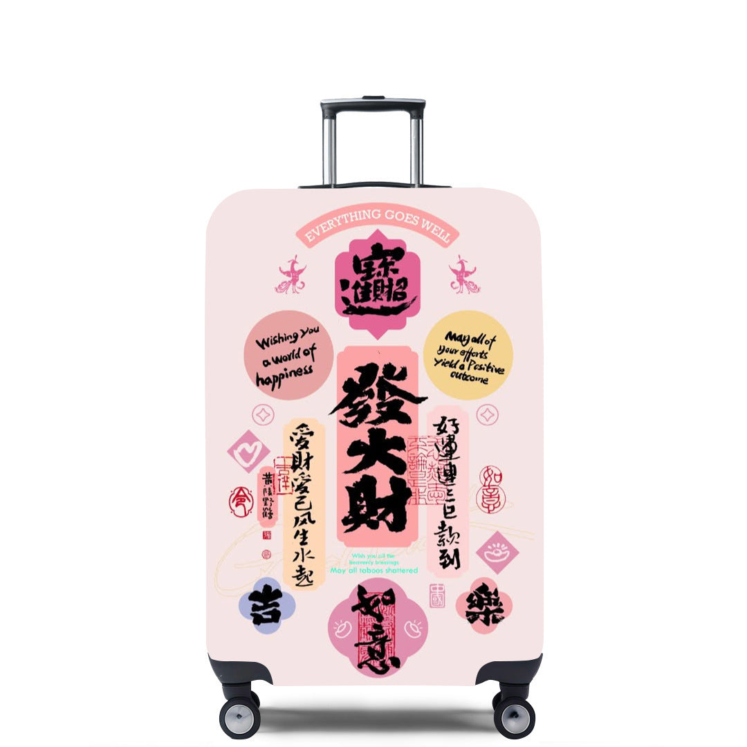 Unisex hard-shell travel suitcase with imaginative, cultural motif Stornfield