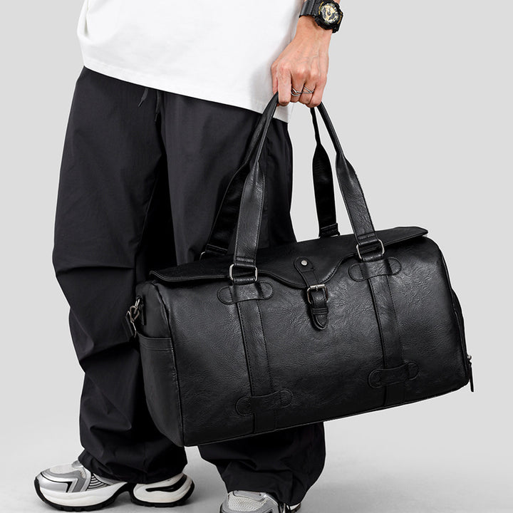 Elegant Genuine Leather Duffel Bag With Versatile Carrying Options Stornfield