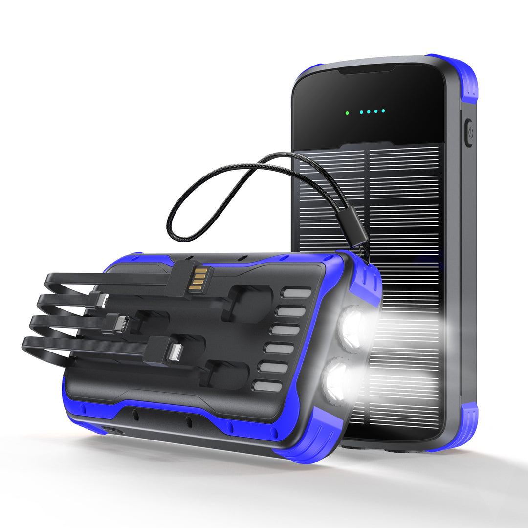 Multifunctional Solar Power Bank with Integrated LED Lamp and Multiple Ports Stornfield