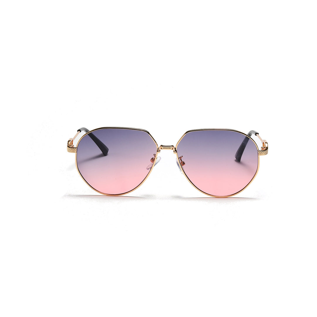 Ladies stylish oval sunglasses with fashionable metal frame Stornfield