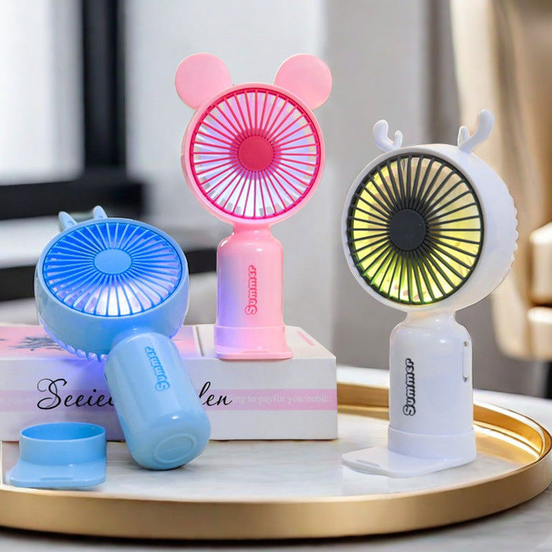 Women's Portable Hand Fan with Cute Ears Stornfield