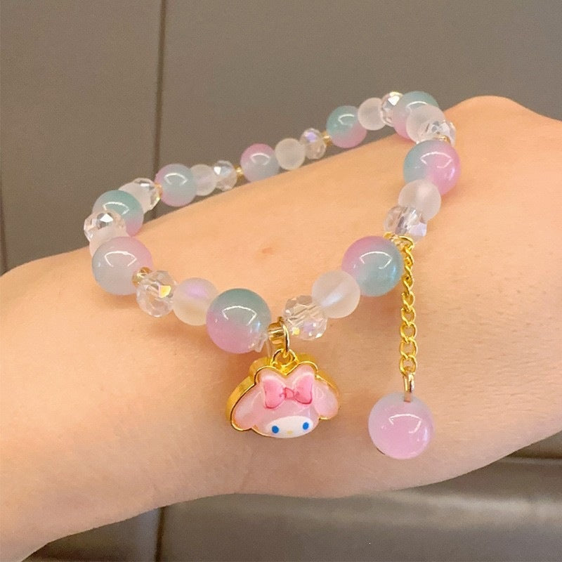 Playful bracelet with colorful glass beads and pendant Stornfield