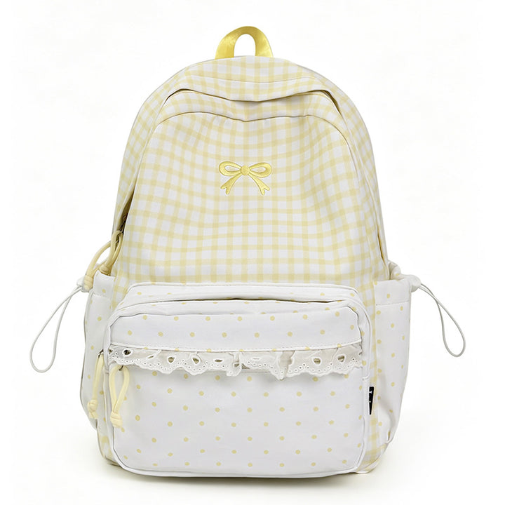 Playful Gingham Print School Backpack Stornfield