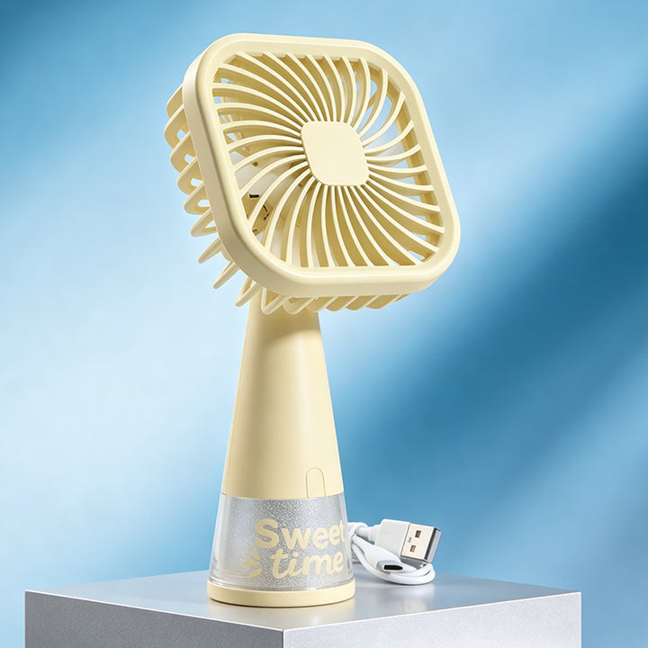 Ladies Portable Hand Fan with USB Charging Function and Flexible Tilt Mechanism Stornfield