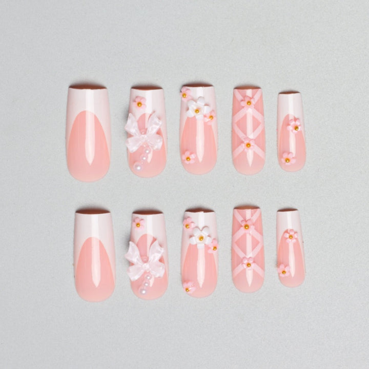 Decorative Floral and Bow Nail Extensions Stornfield