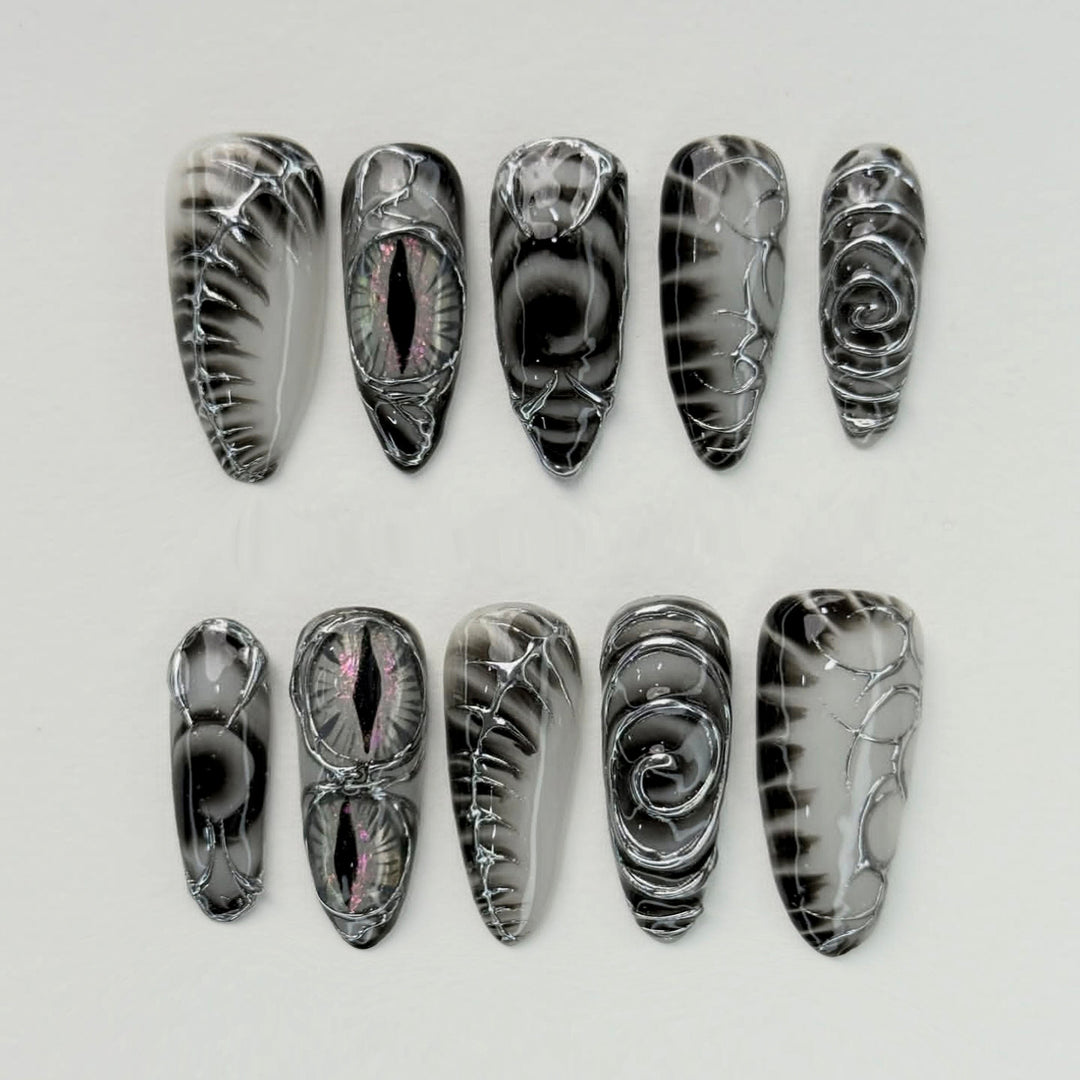 Gothic Fantasy Press-On Nail Art Set