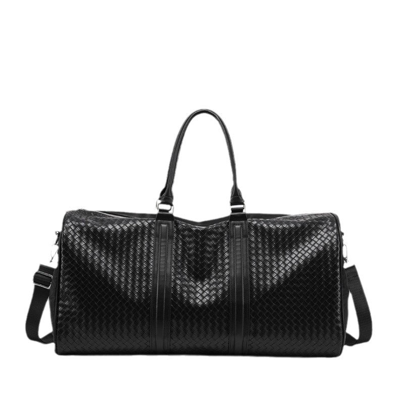 Premium Woven Leather Weekend Duffel Bag Stornfield