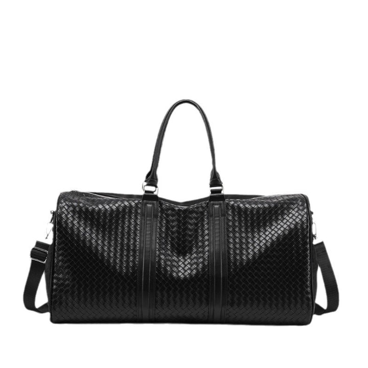 Premium Woven Leather Weekend Duffel Bag Stornfield