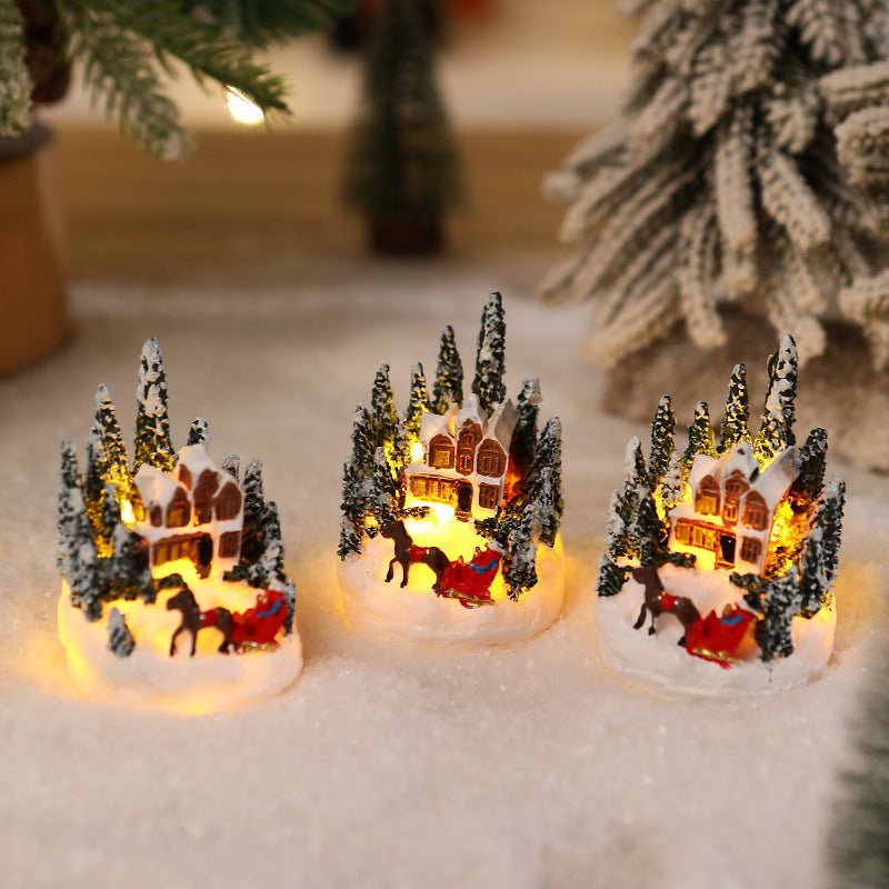 Illuminated Christmas village scene Stornfield