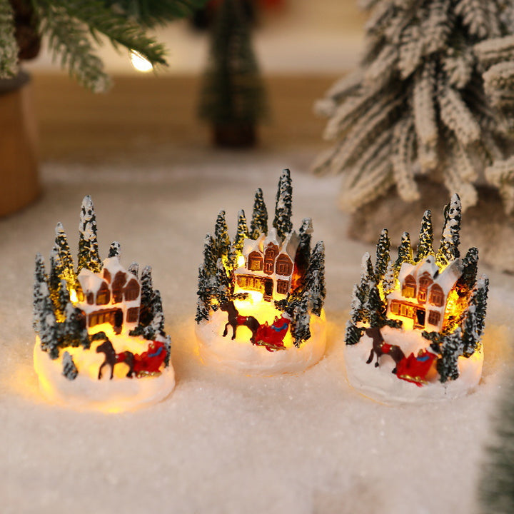 Illuminated Christmas village scene Stornfield