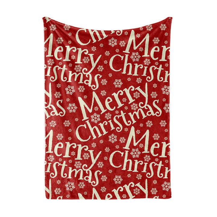 Festive Holiday-Themed Plush Fleece Blanket