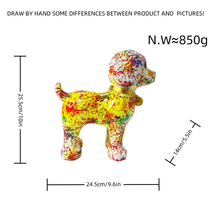 Artful dog sculpture with colorful design Stornfield