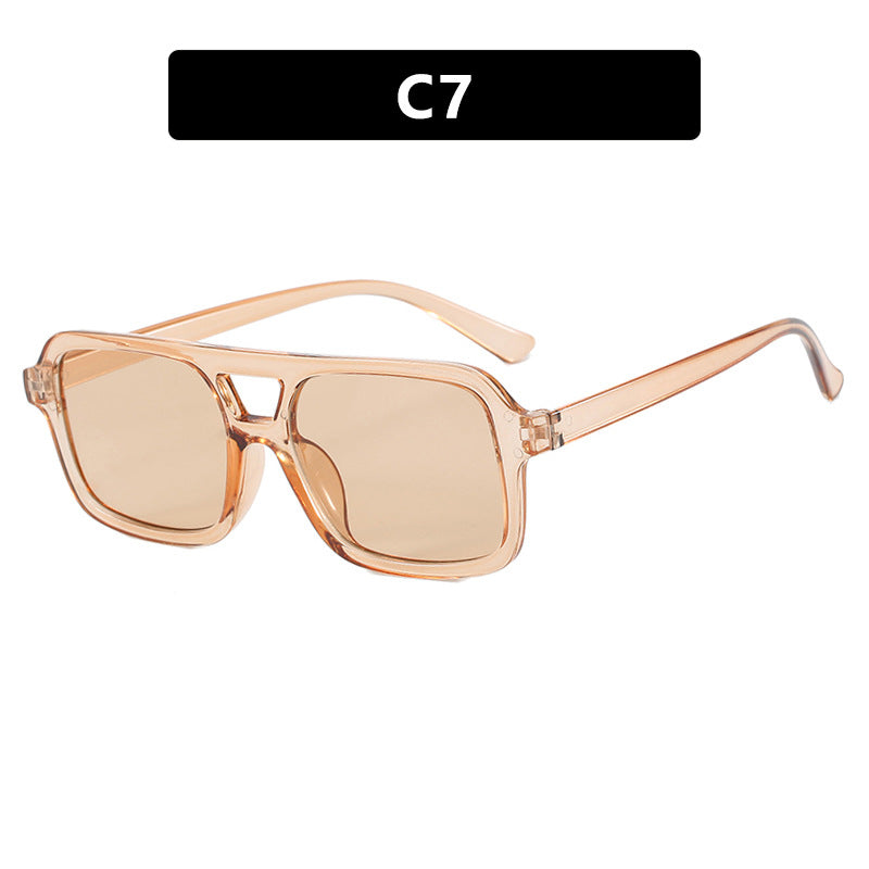 Women's fashionable square sunglasses made of transparent plastic Stornfield