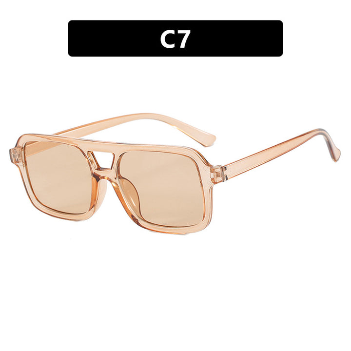 Women's fashionable square sunglasses made of transparent plastic Stornfield