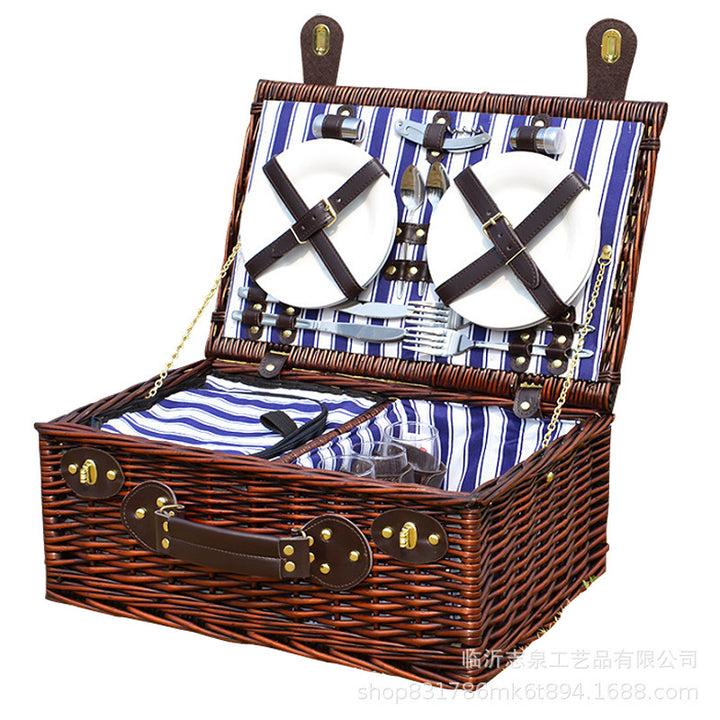 Women's luxurious picnic basket with integrated dish set and insulated cooling function Stornfield