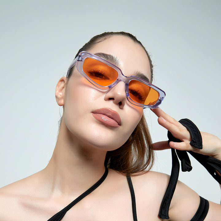 Women's stylish square sunglasses with modern high-gloss plastic frame Stornfield