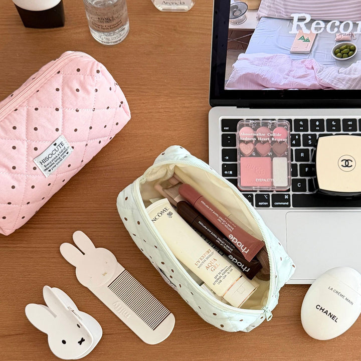 Quilted Cosmetic Pencil Case