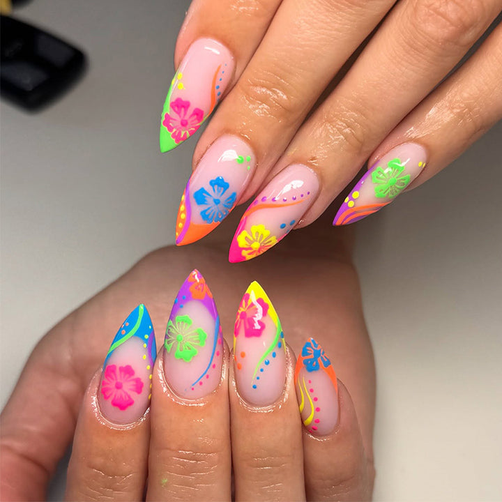 Exotic Floral Press-On Nail Art Stornfield